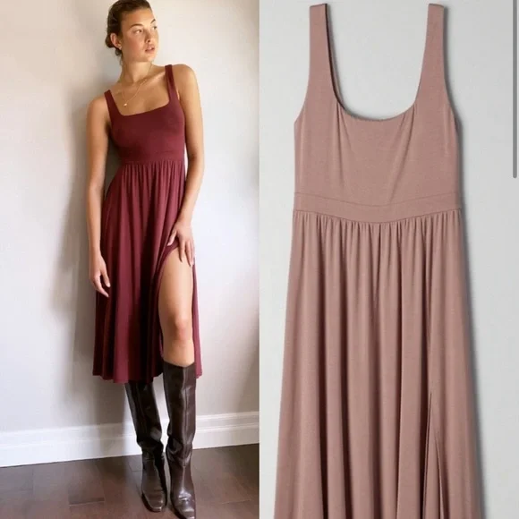 Elegant Mauve Sleeveless Dress - Picture 1 of 5